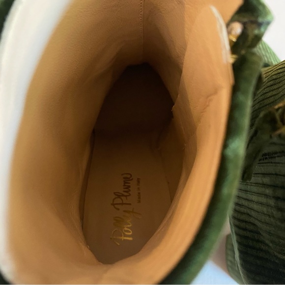 Polly Plume Green Velvet Ribbed High Heel Ankle Boots - Picture 6 of 8